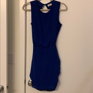 Blue backless mini dress